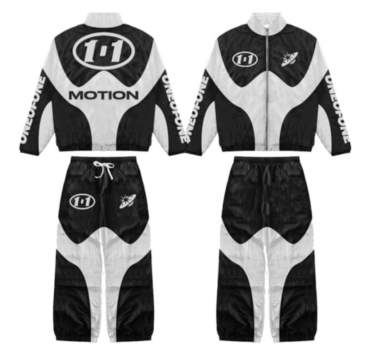 “ONEOFONE” BLACK WINDBREAKER SET
