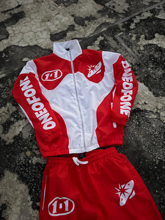 “ONEOFONE” RED WINDBREAKER SET