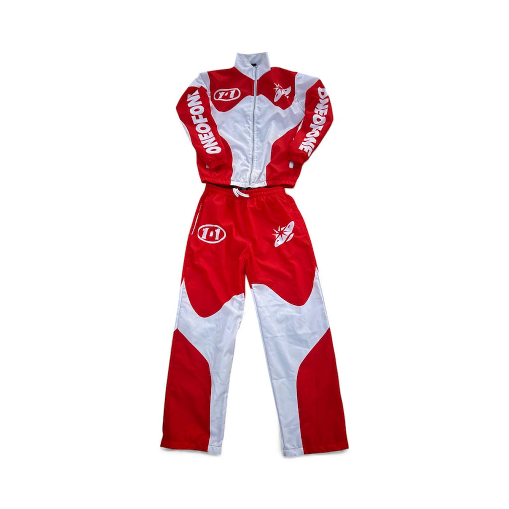 “ONEOFONE” RED WINDBREAKER SET